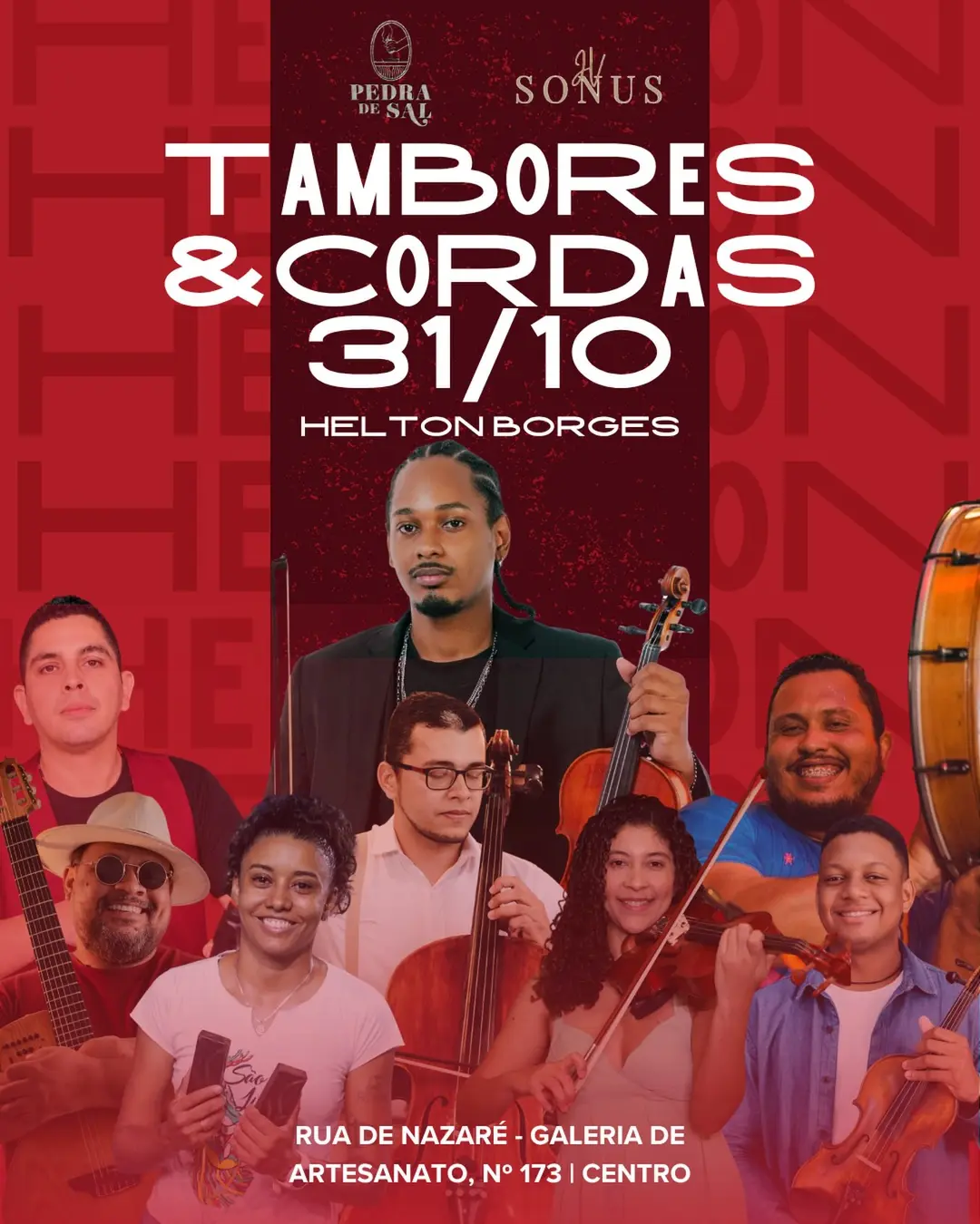 Flyer de Hèlton Borges, João Soares e Mayara Borges