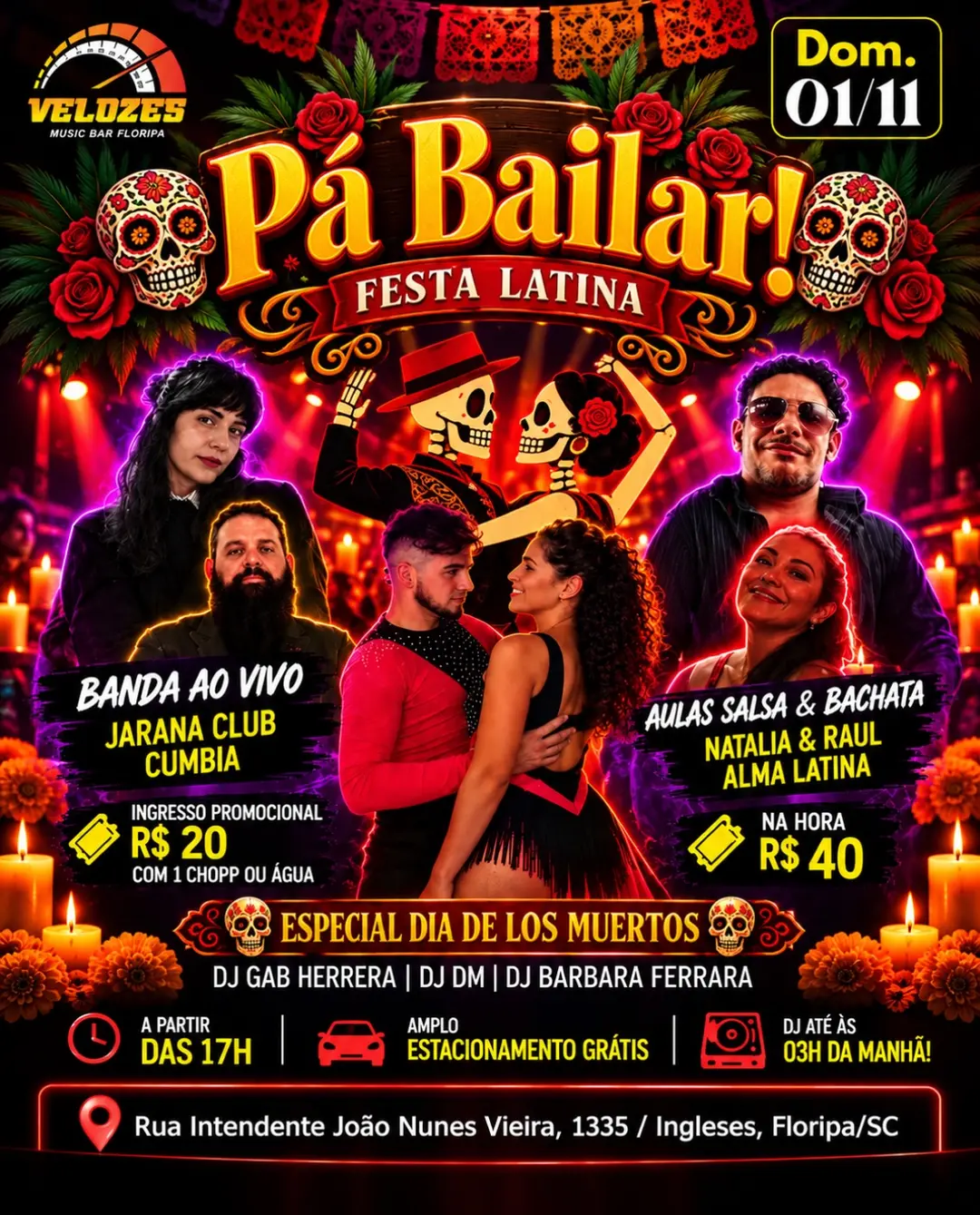 Flyer de Jarana Club, Natalia e Raul e mais 4 artistas