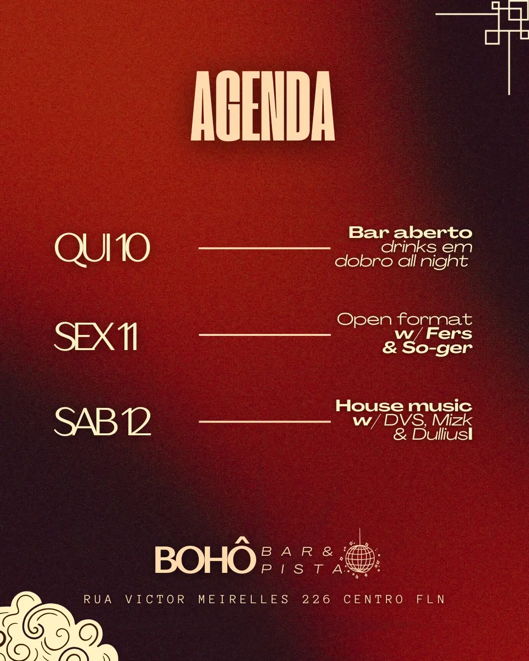Flyer de DVS Music, Mizk, Gui Fagaraz e mais 2 artistas