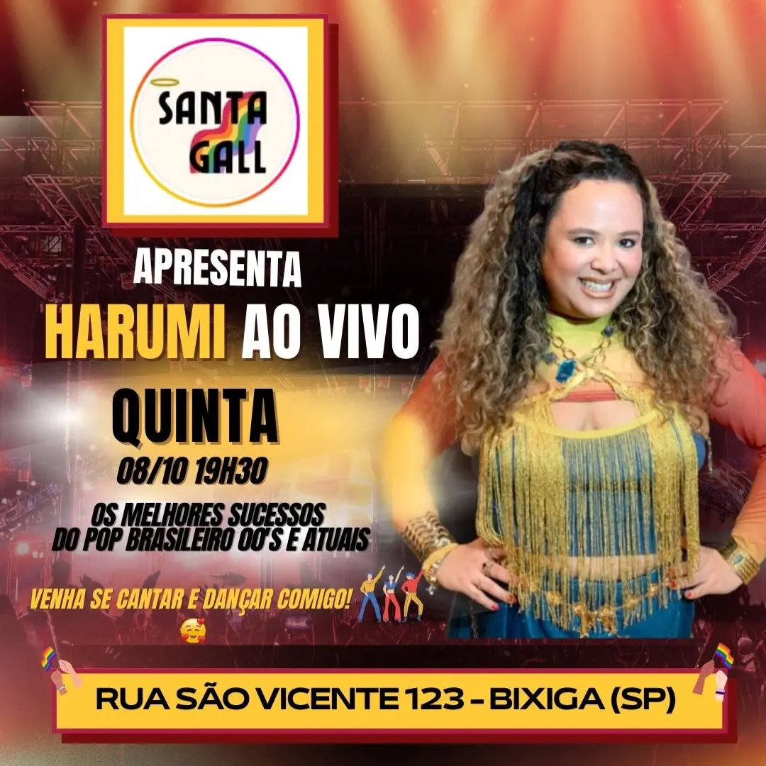Flyer de Harumi, Meros Erros, Patrick, Wanoliv e mais 2 artistas