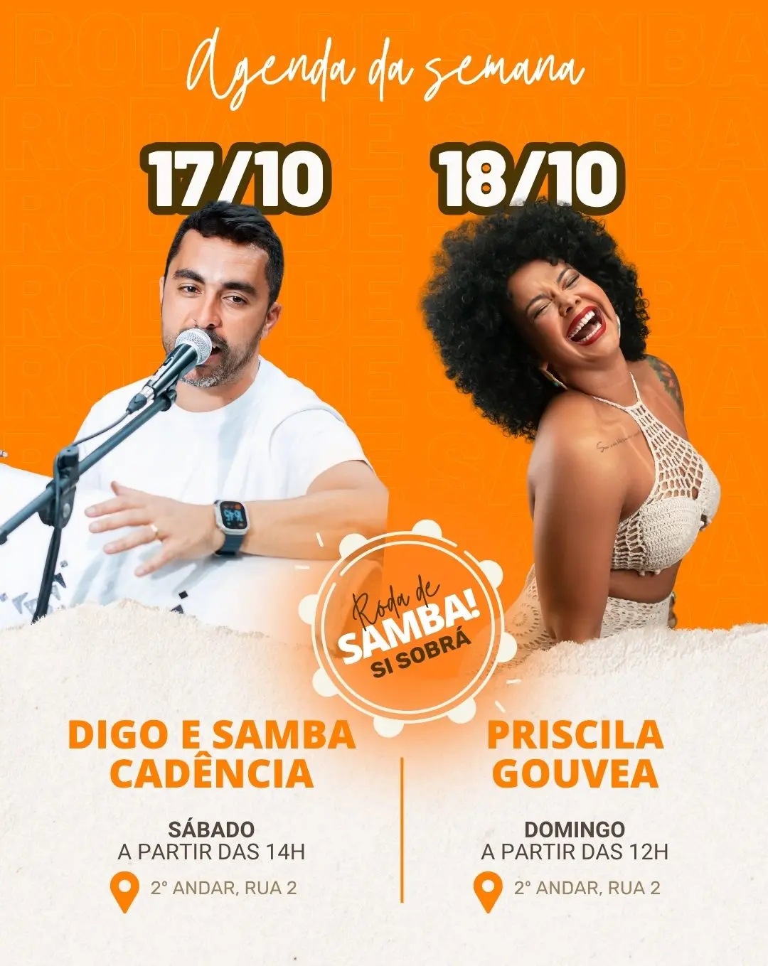 Flyer de digo.gamaa e Samba Cadência
