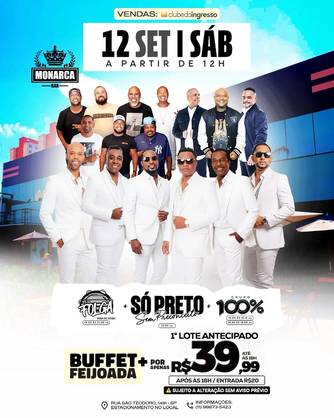 Flyer de Grupo Só Preto Sem Preconceito e mais 2 artistas