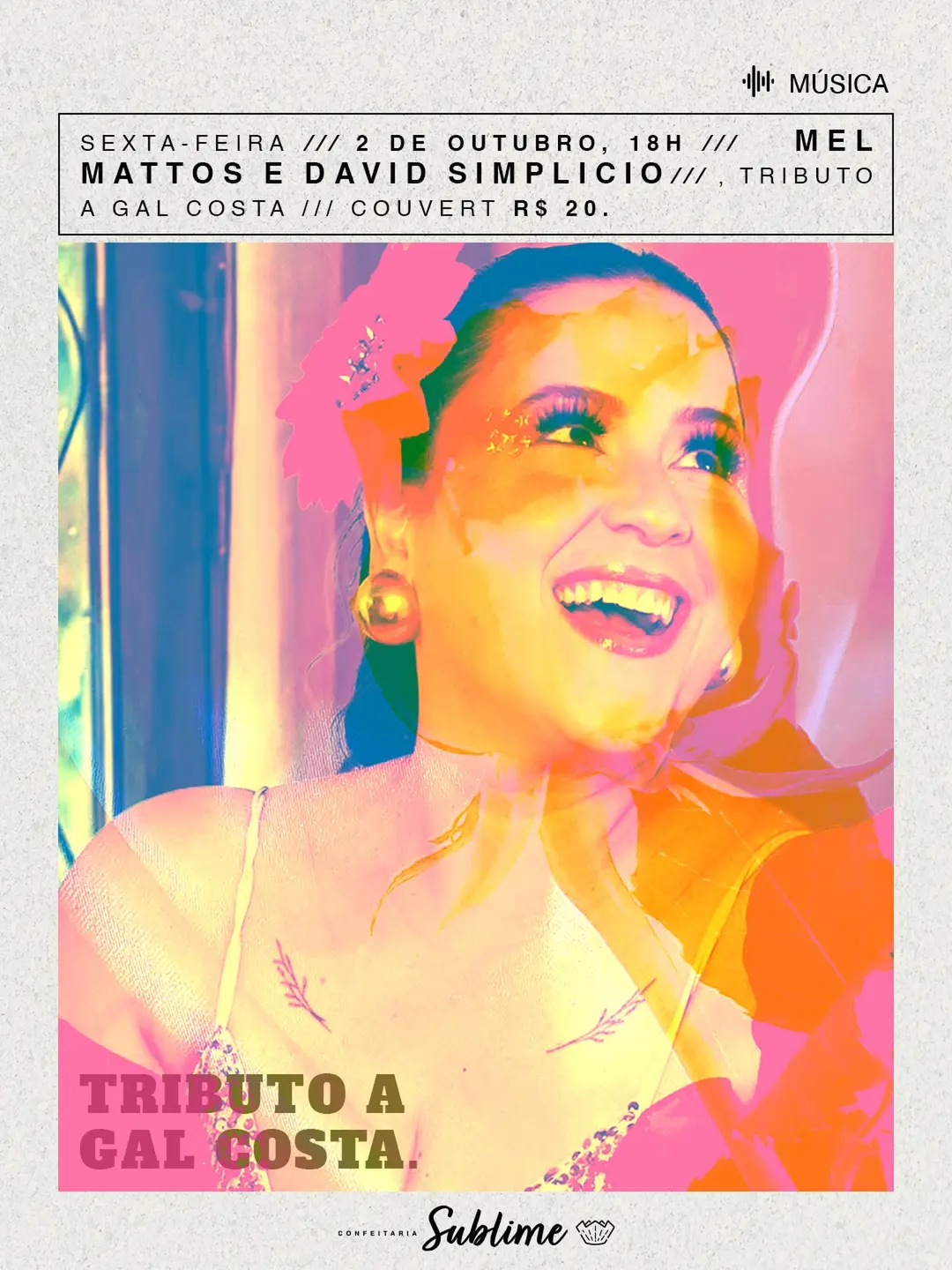Flyer de Mel Mattos e David Simplicio