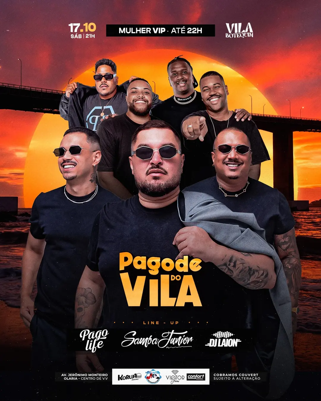 Flyer de Grupo PagoLife, Samba Junior e DJ Laion