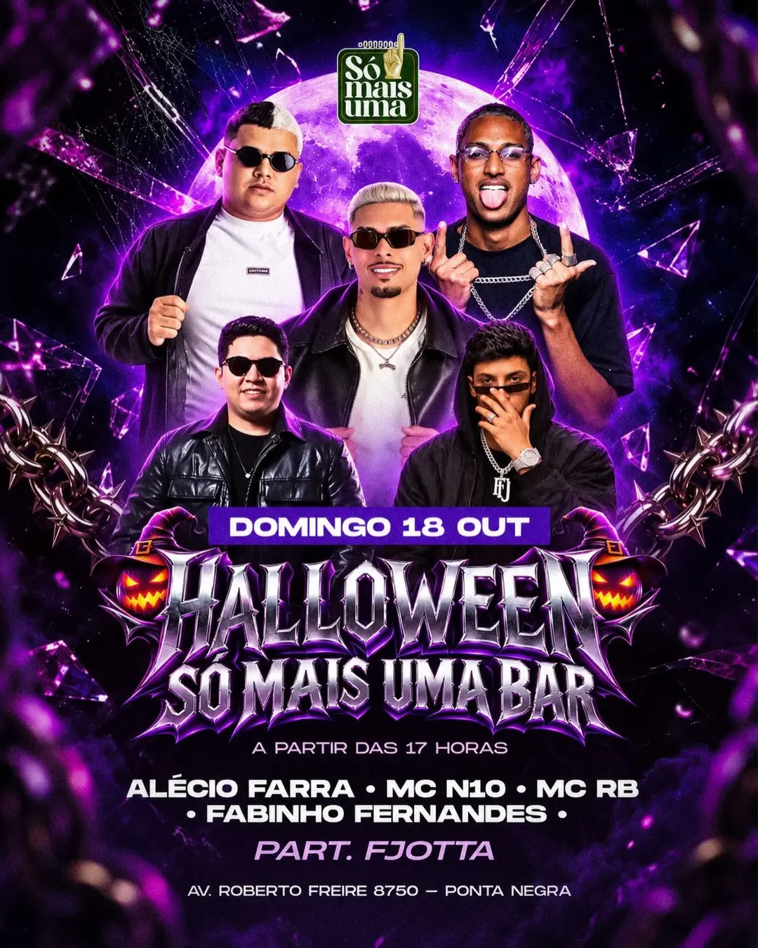 Flyer de MC N10, Fabinho Fernandes, Alecio Farra, MC RB e FJOTTA