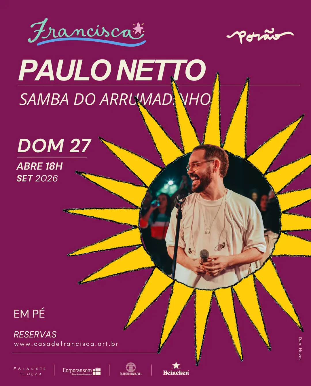 Flyer de Paulo Netto, Grand Bazaar Banda e mais 4 artistas