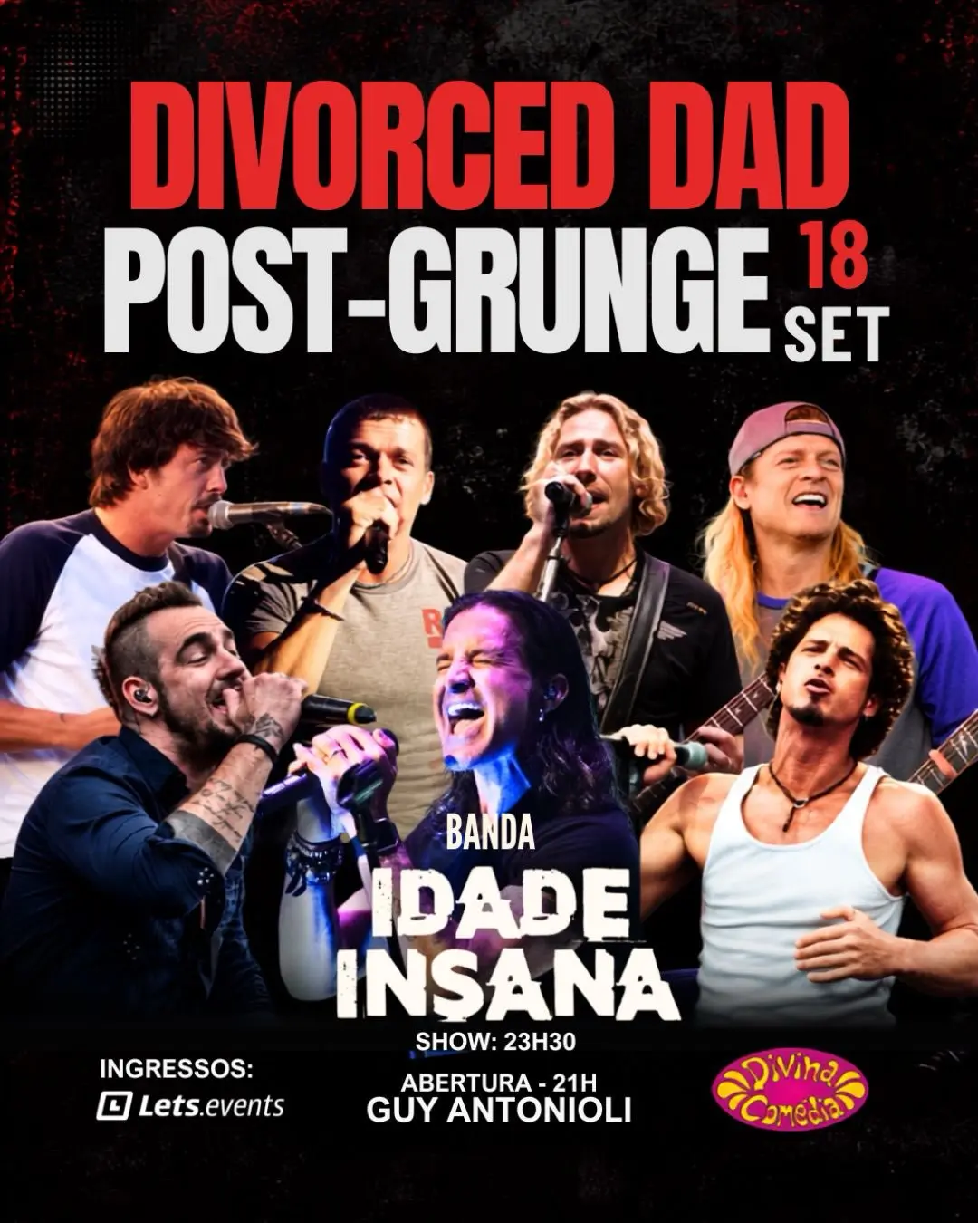 Flyer de Idade Insana e Guy Antonioli