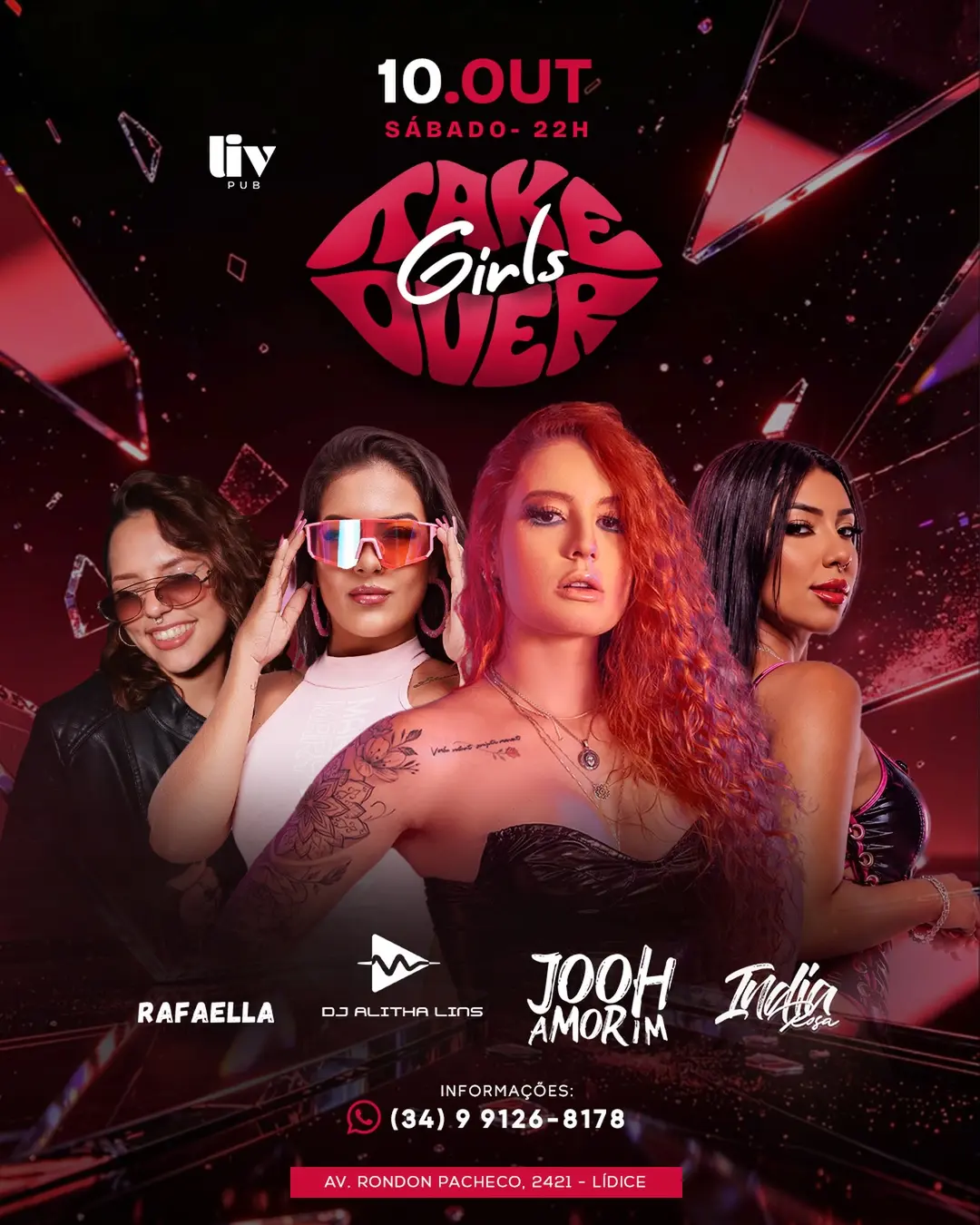 Flyer de DJ Jooh Amorim, DJ Índia Rosa e mais 2 artistas