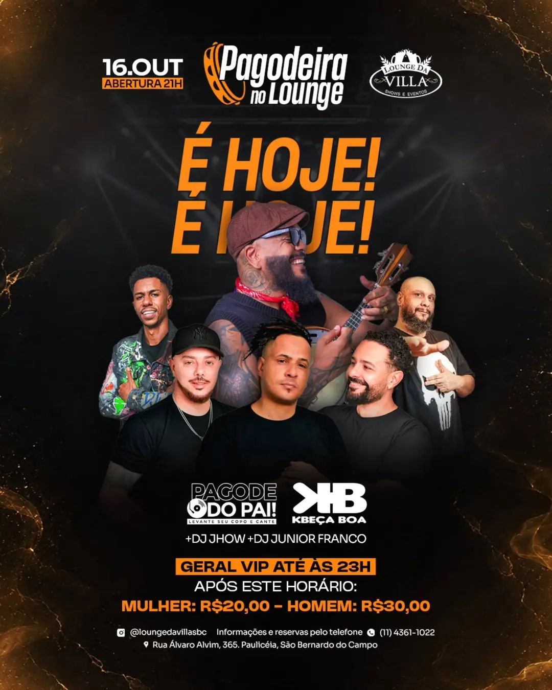 Flyer de Anderson Lima, Jhoww40, Kbeça Boa e DJ Junior Franco