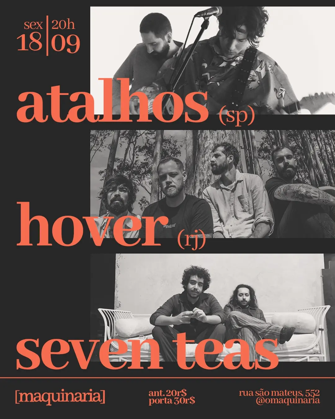 Flyer de Hover, Seven Teas e Atalhos