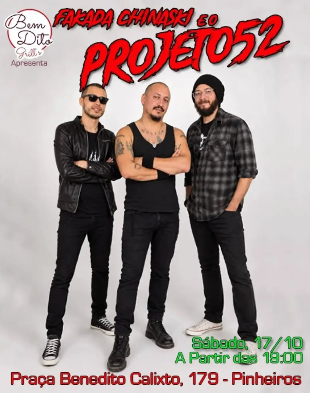 Flyer de Fakada Chinaski e Projeto 52