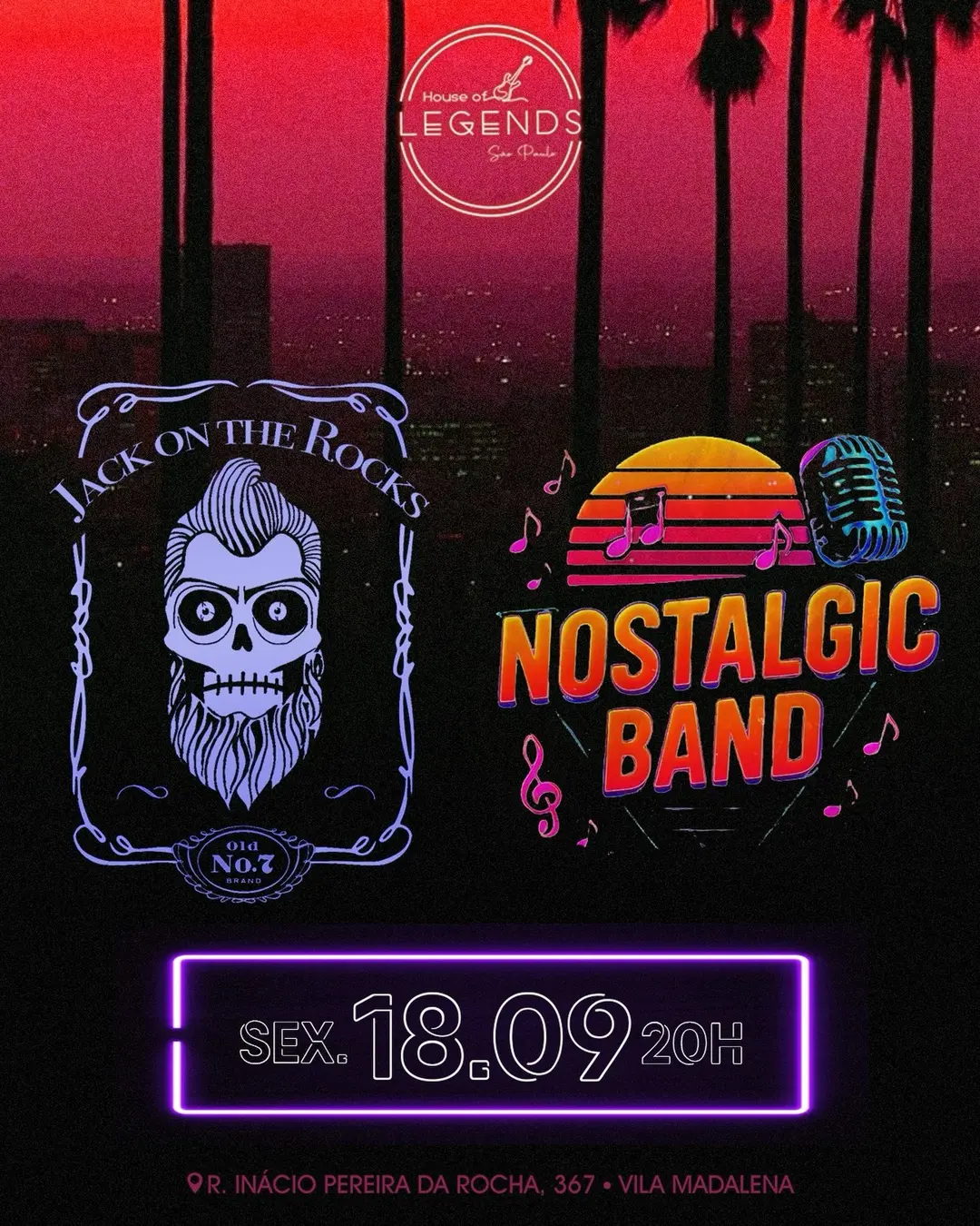 Flyer de Nostalgic Band e Jackon the Rocks Band