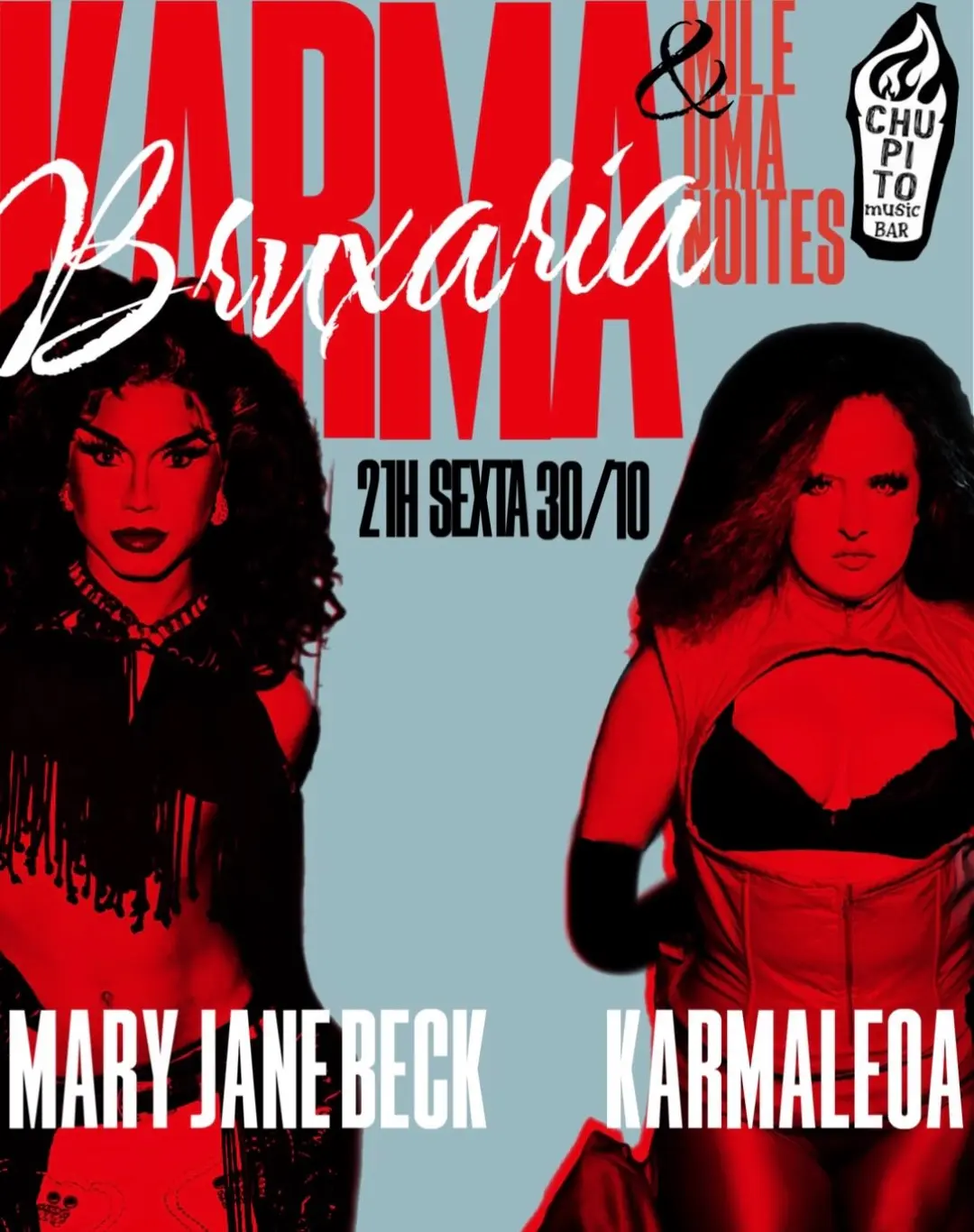 Flyer de Mary Jane Beck e Karmaleoa