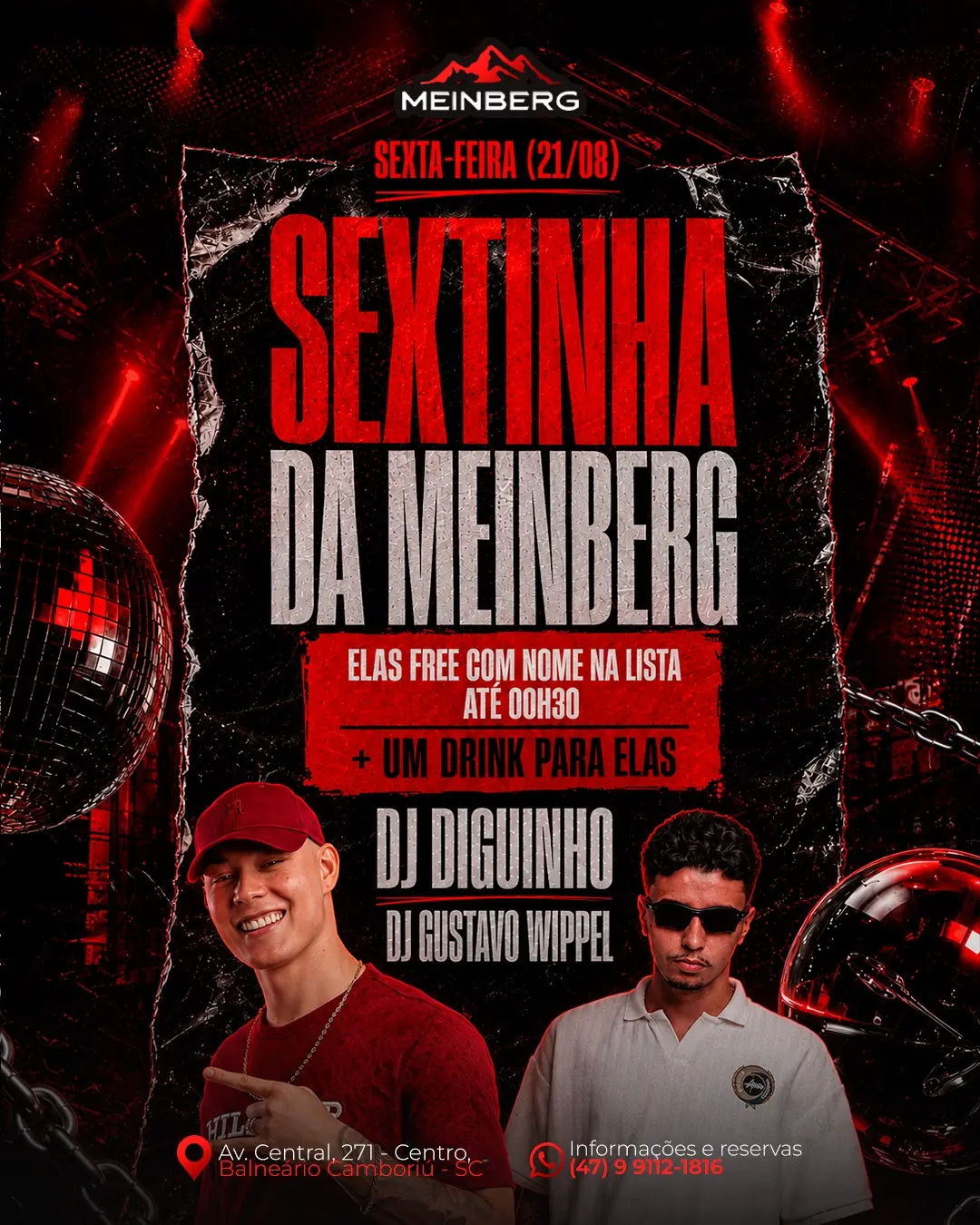 Flyer de Gustavo Wippel e DJ Diguinho