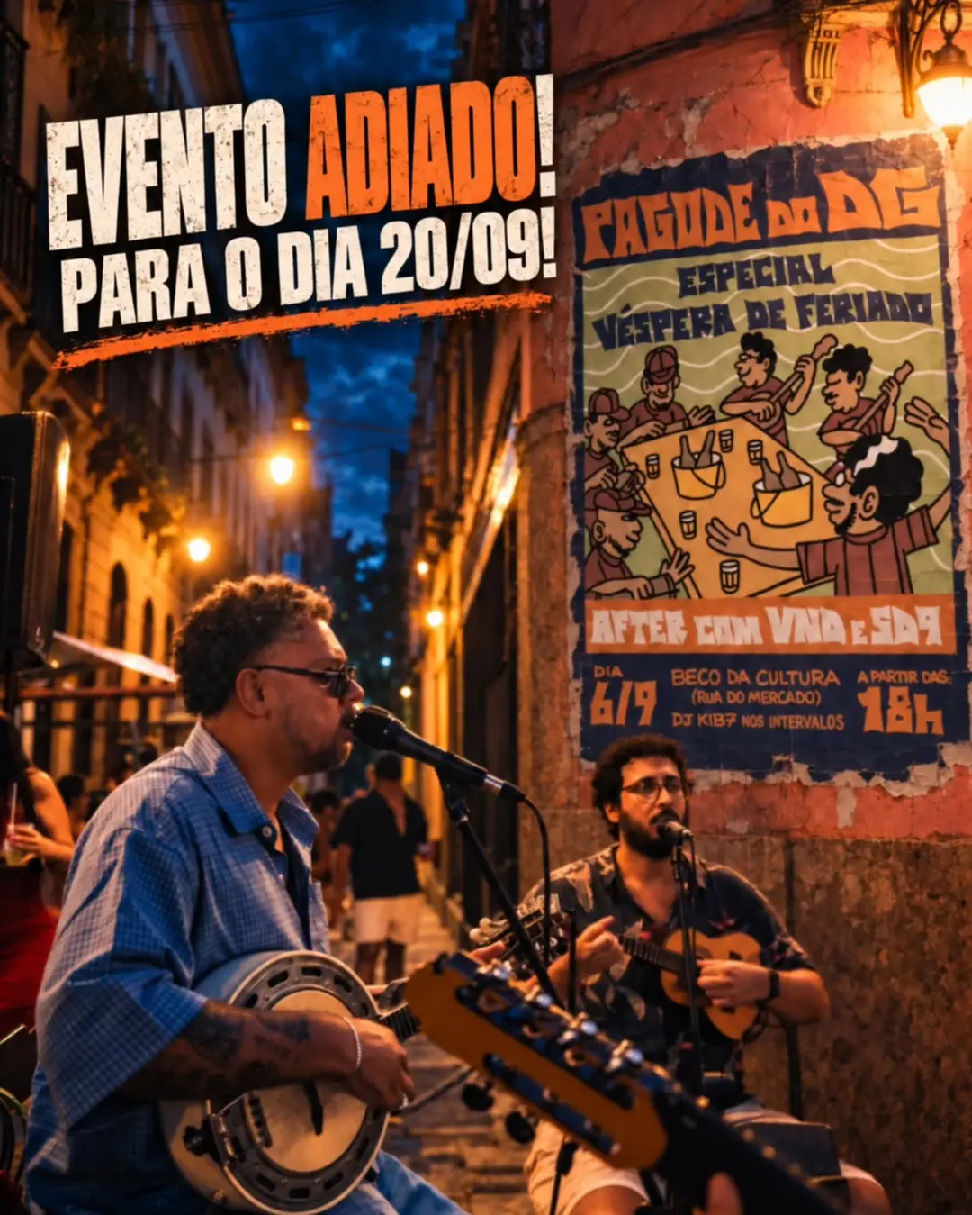 Flyer de Douglas Lemos, Kibse7e, DG, vandotrem e mais 4 artistas