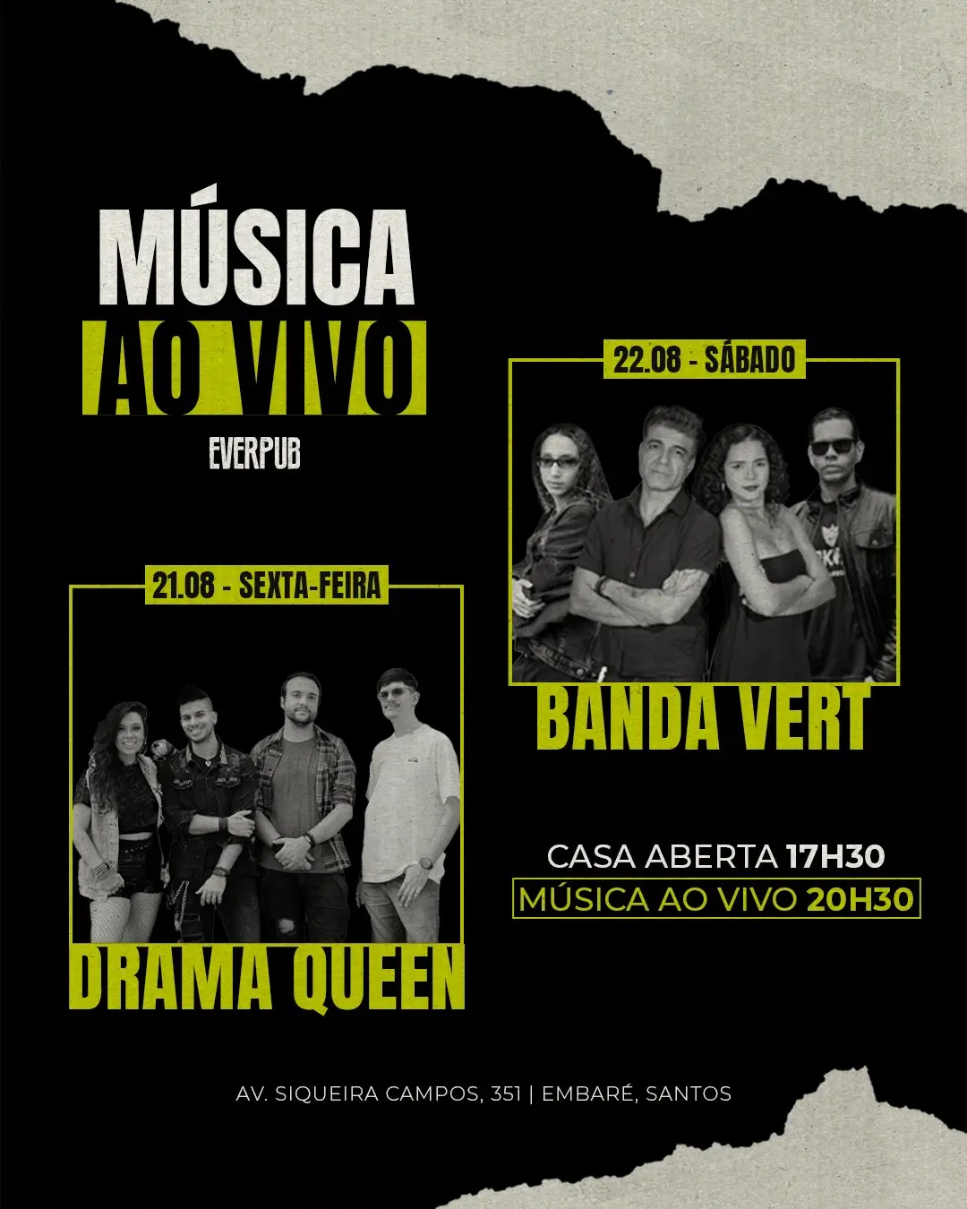 Flyer de Banda Drama Queen