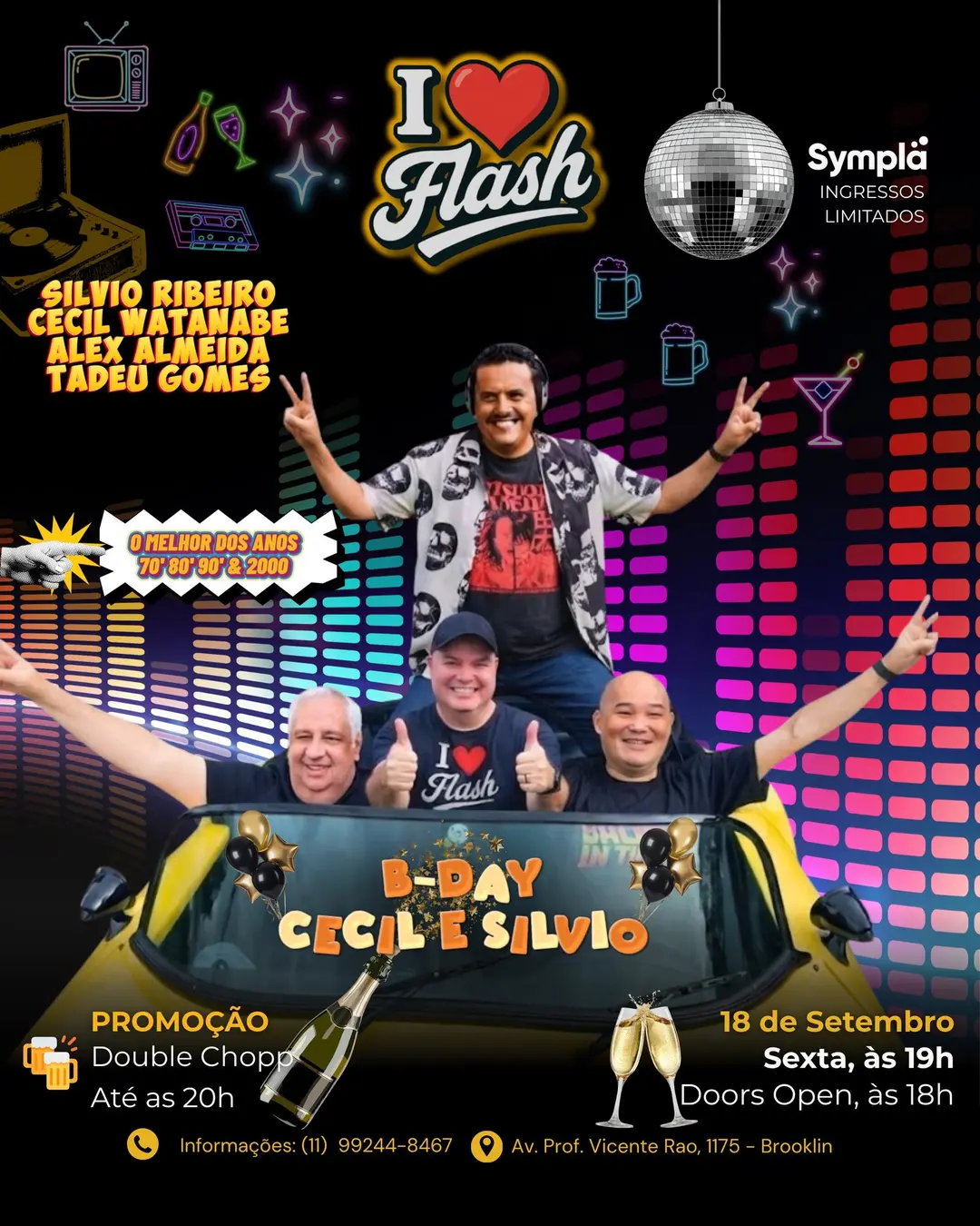 Flyer de Cecil Watanabe, DJ Tadeu Gomes e mais 3 artistas