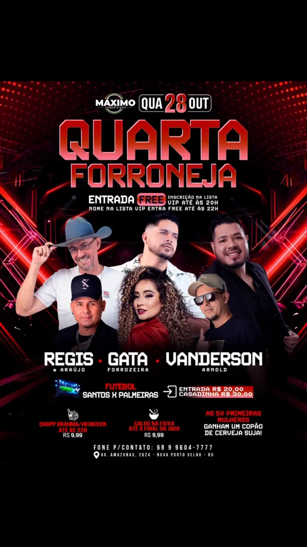 Flyer de Regis & Araujo, Gata forrozeira e Vanderson Arnold