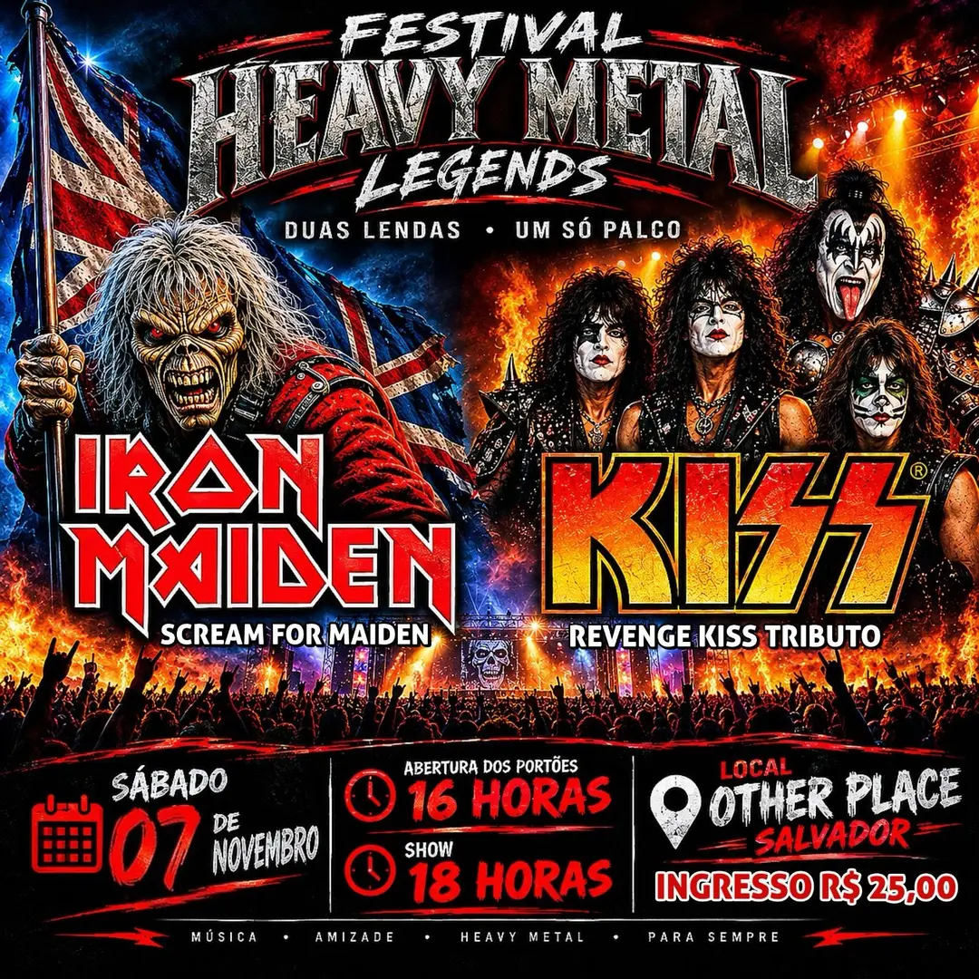 Flyer de Scream for Maiden e Revenge Kiss