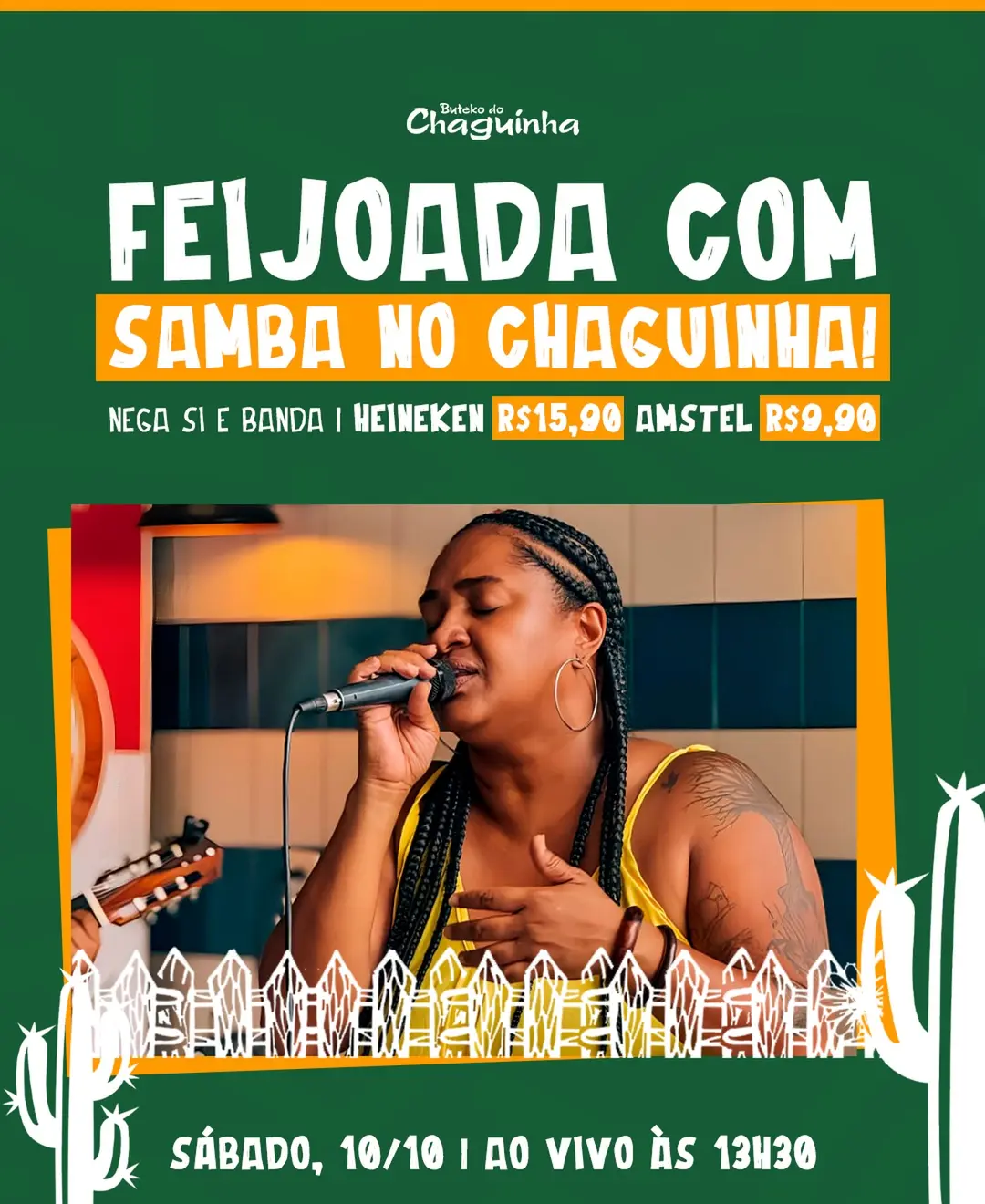 Flyer de Nega Si e banda