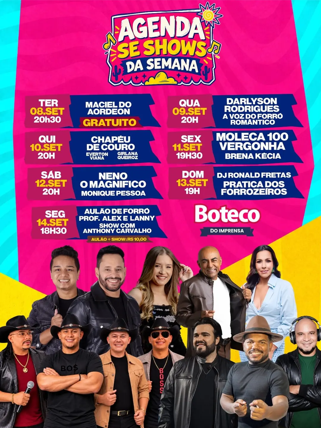 Flyer de CHAPÉU DE COURO e mais 3 artistas