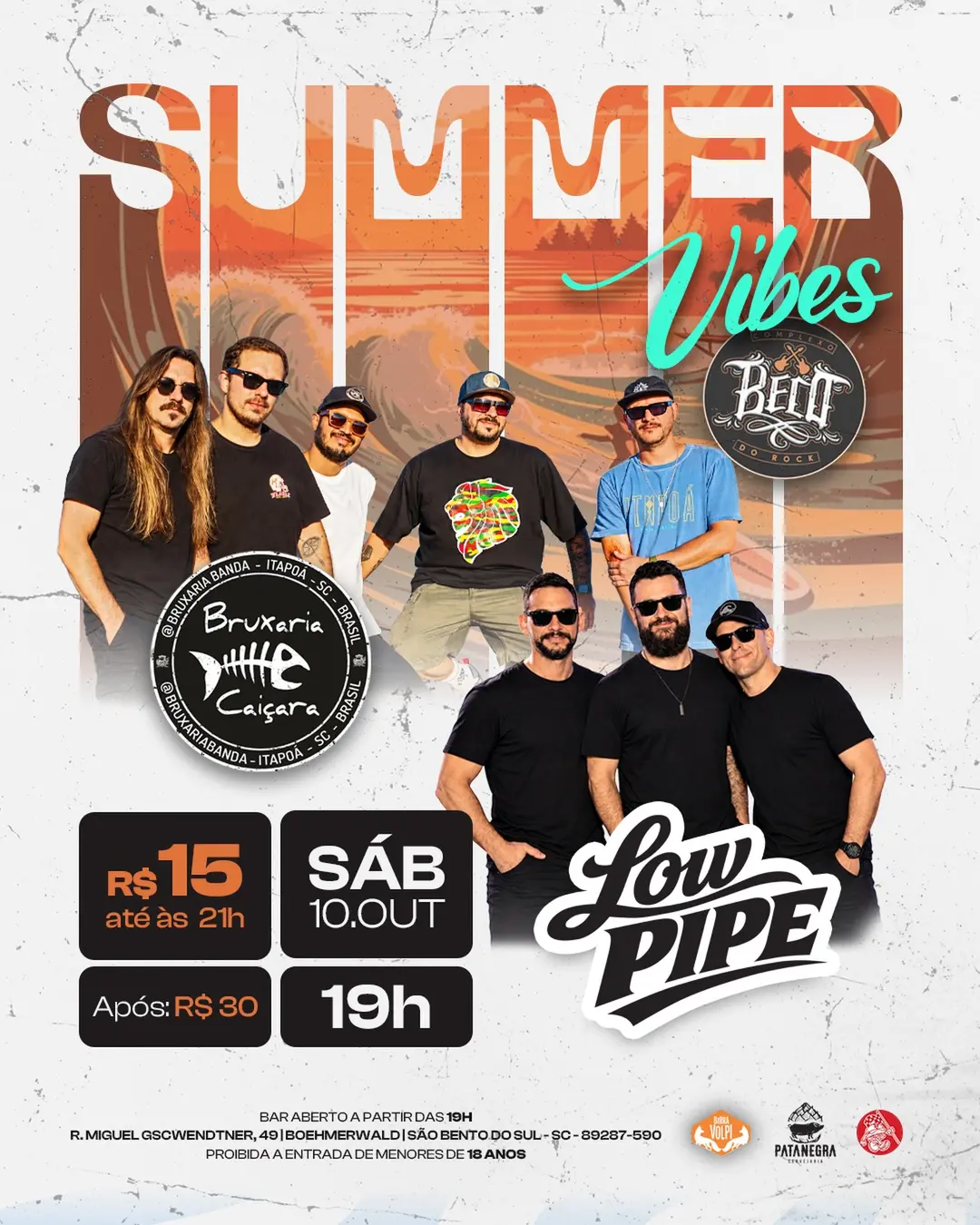 Flyer de Bruxaria Caiçara e Banda Low Pipe