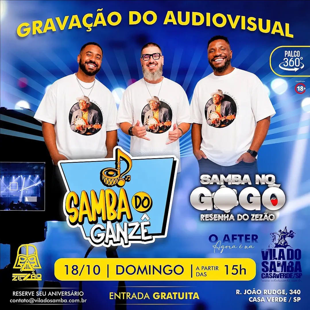 Flyer de Paulo Souza, Samba do Ganzê e Samba no Gogó