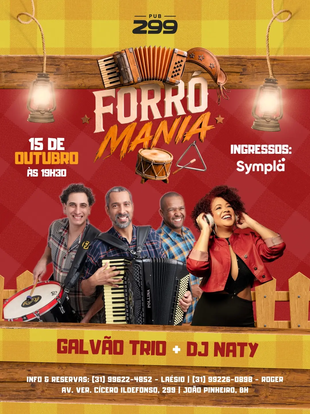 Flyer de Galvao Trio e DJ Naty