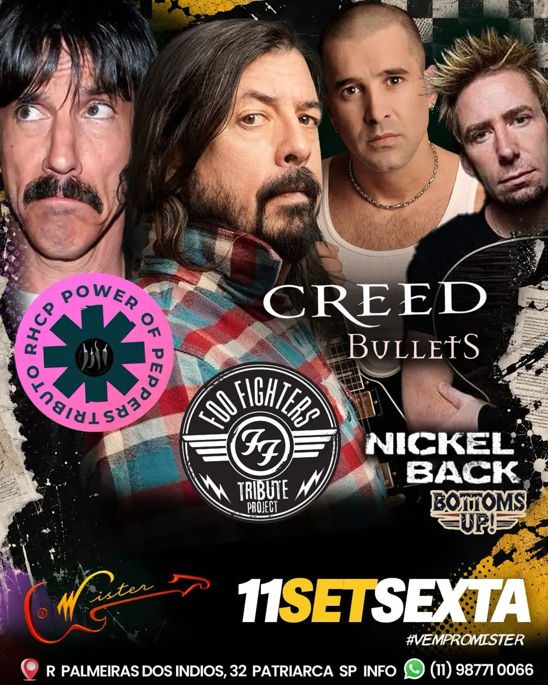Flyer de Banda Bullets e mais 2 artistas