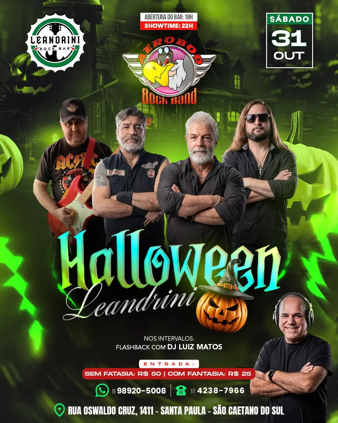 Flyer de Aeroboo Rock Band e DJ LUIZ MATOS