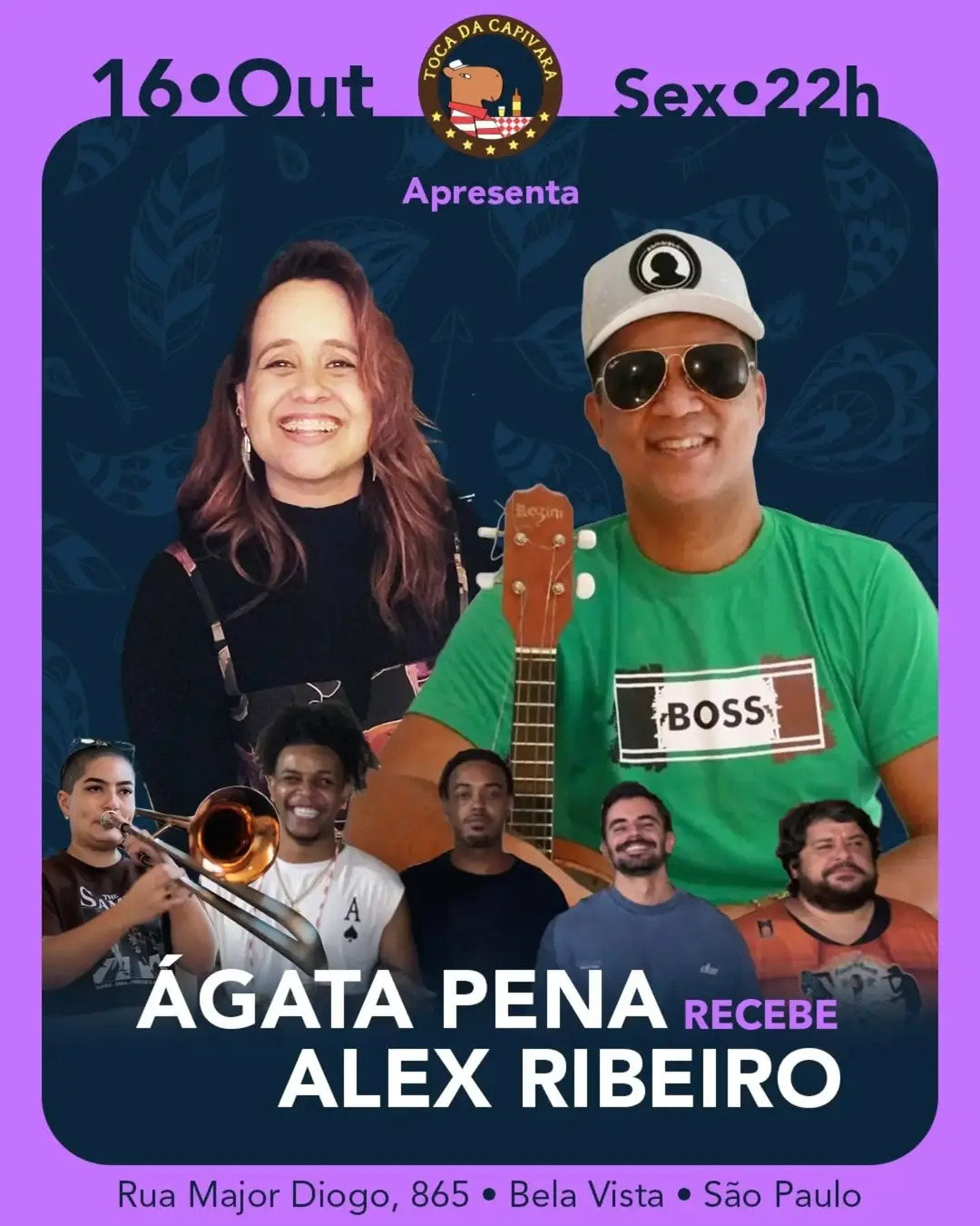 Flyer de Ágata Pena e Alex Ribeiro