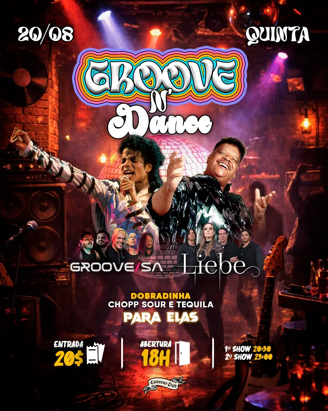 Flyer de Groove/SA, Banda Liebe e Groove n Dance