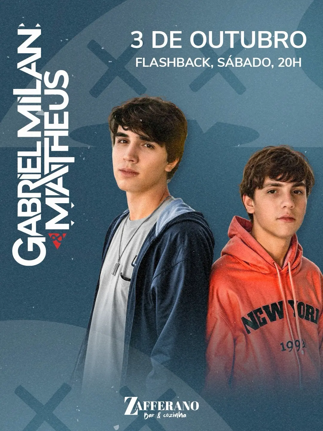 Flyer de Matheus e Gabriel Milan