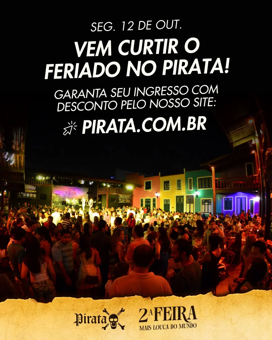 Flyer de Aulão de Forró, Piratas do Forró e mais 2 artistas