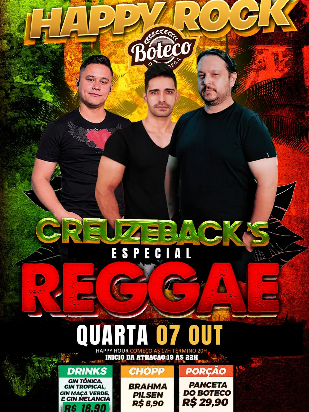 Flyer de Creuzebacks Especial Reggae