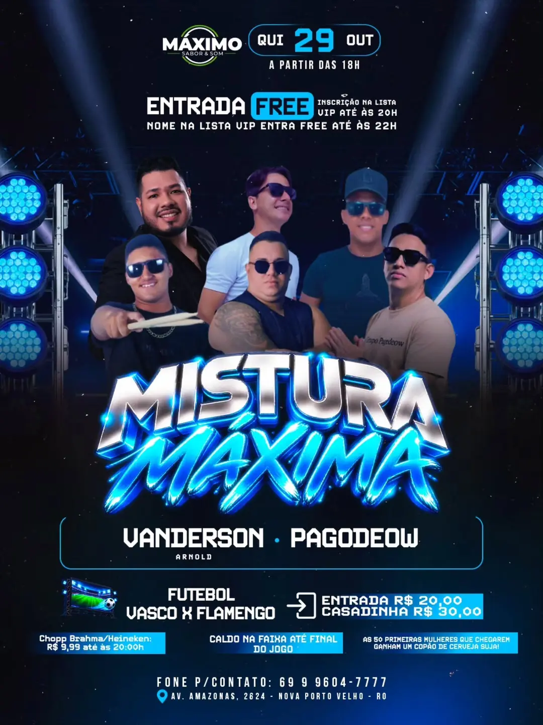 Flyer de Grupo Pagodeou e Vanderson Arnold
