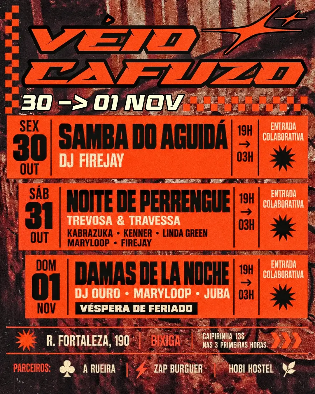 Flyer de Jubá, DJ Ouro e Maryloop