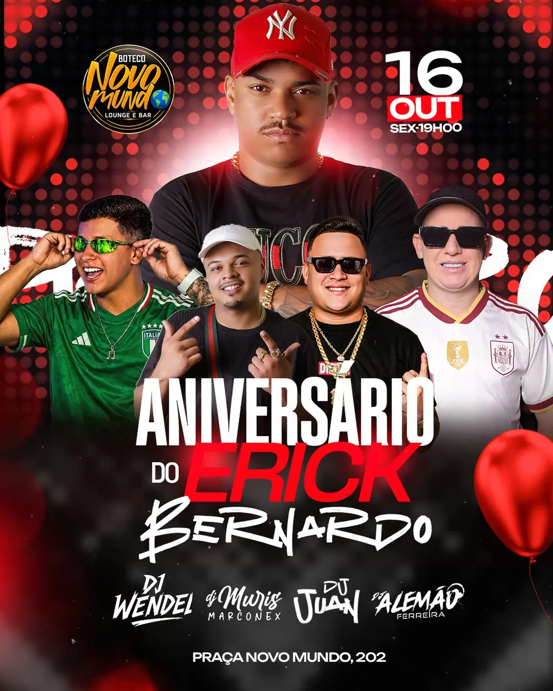 Flyer de DJ Alemão Ferreira Gr6, DJ Chavees e mais 3 artistas
