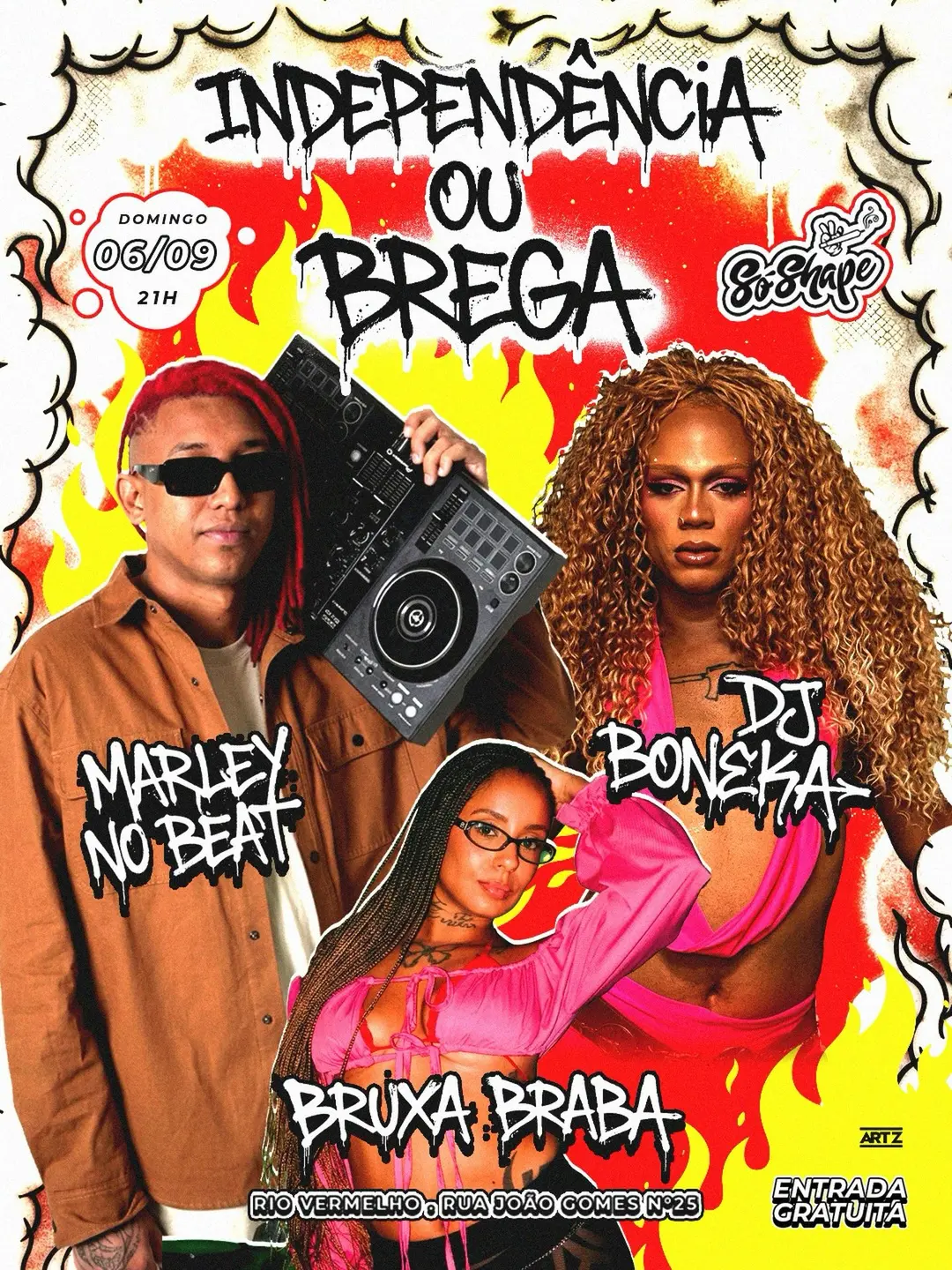 Flyer de Boneka, Fabrica de Hits e BRUXA BRABA