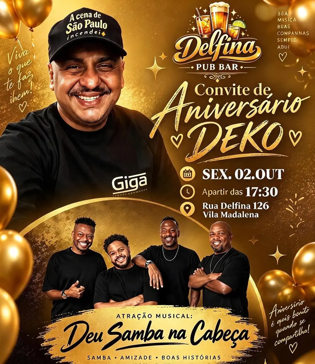 Flyer de Deu Samba na Cabeça Oficial