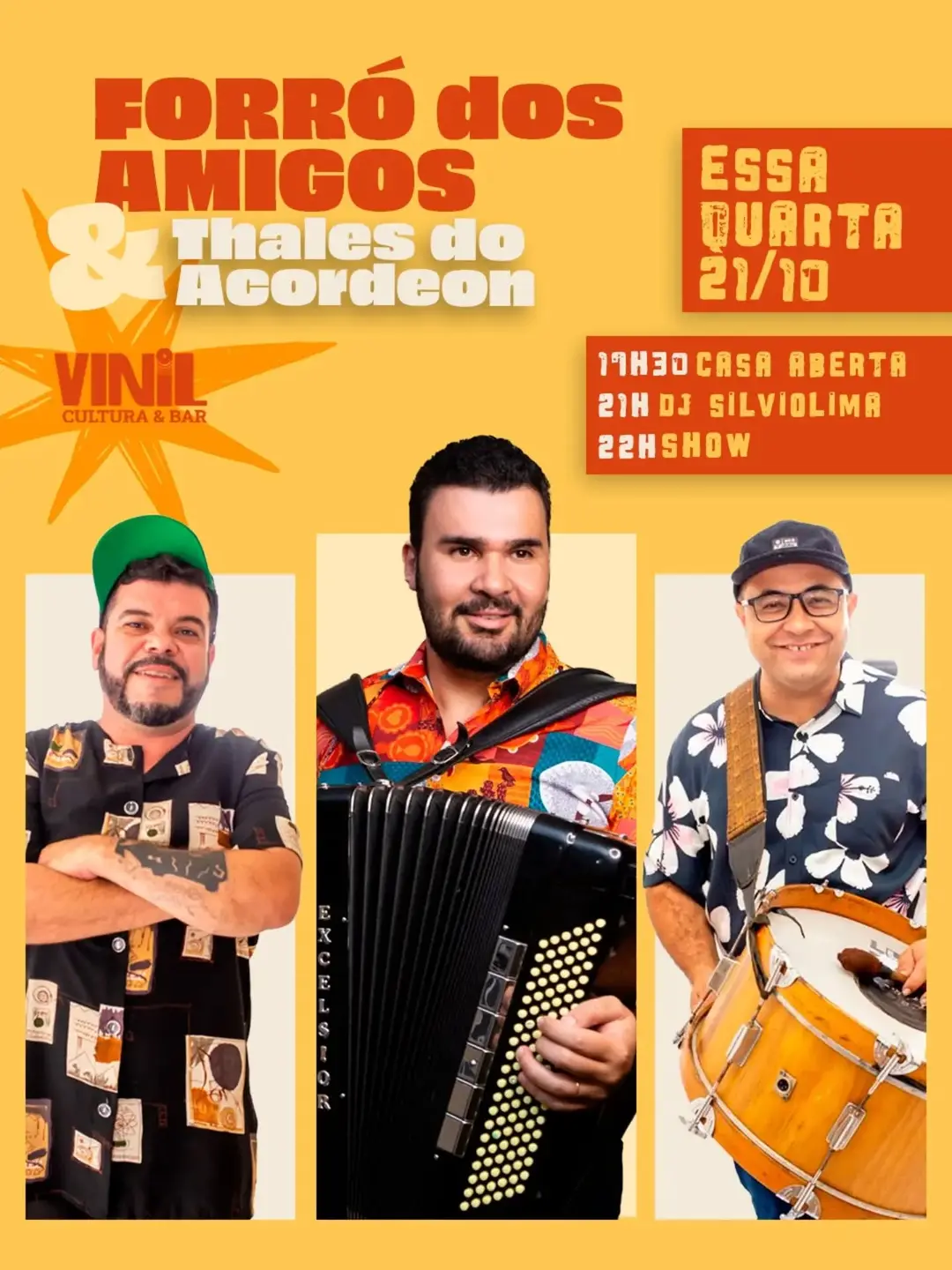 Flyer de Forró dos Amigos e Thales do Acordeon