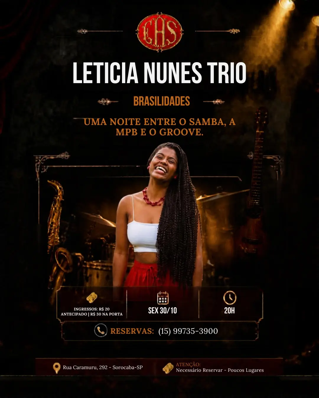 Flyer de Letícia Nunes Trio