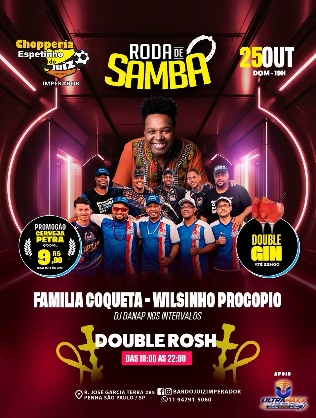 Flyer de Samba da Coquetá e Willsinho Procópio