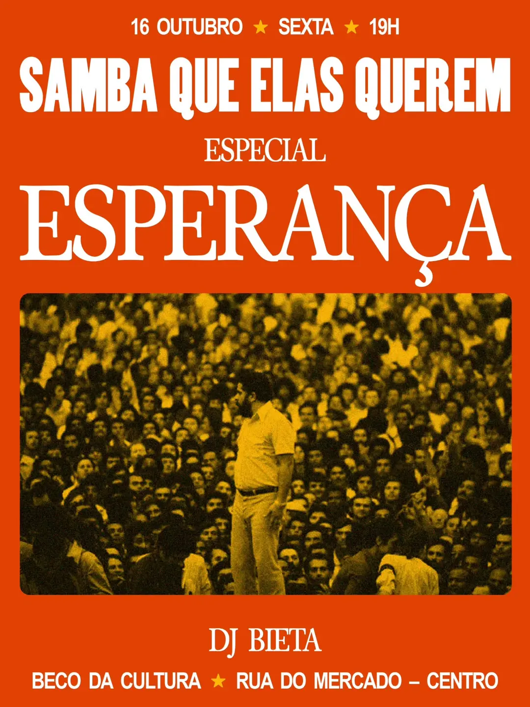 Flyer de Samba Que Elas Querem e DJ Bieta