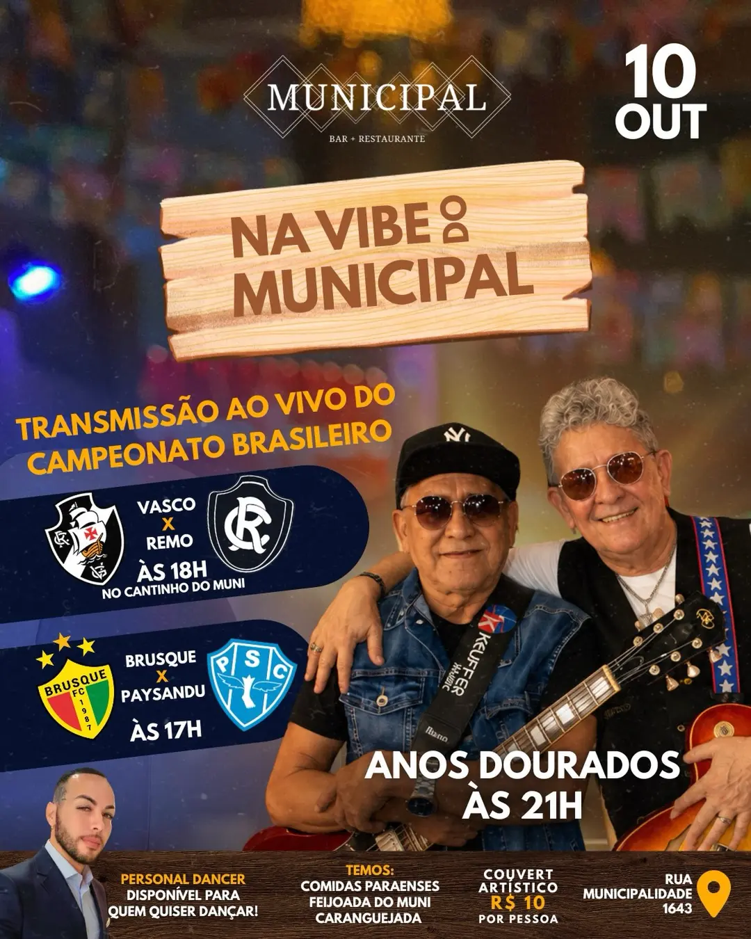Flyer de Banda Anos Dourados