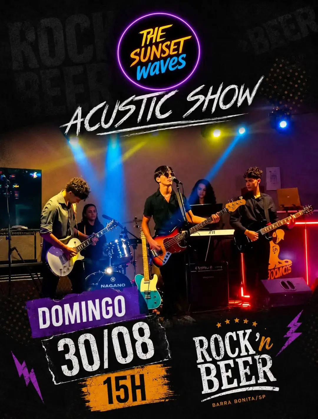Flyer de Banda Sunset Waves