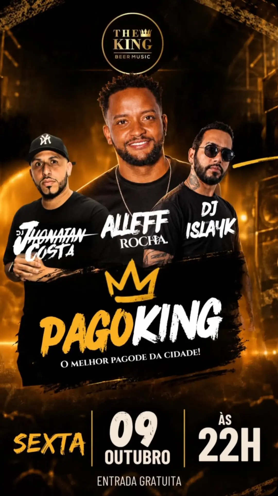 Flyer de Alleff Rocha, DJ Islayk e DJ Jonathan Costa