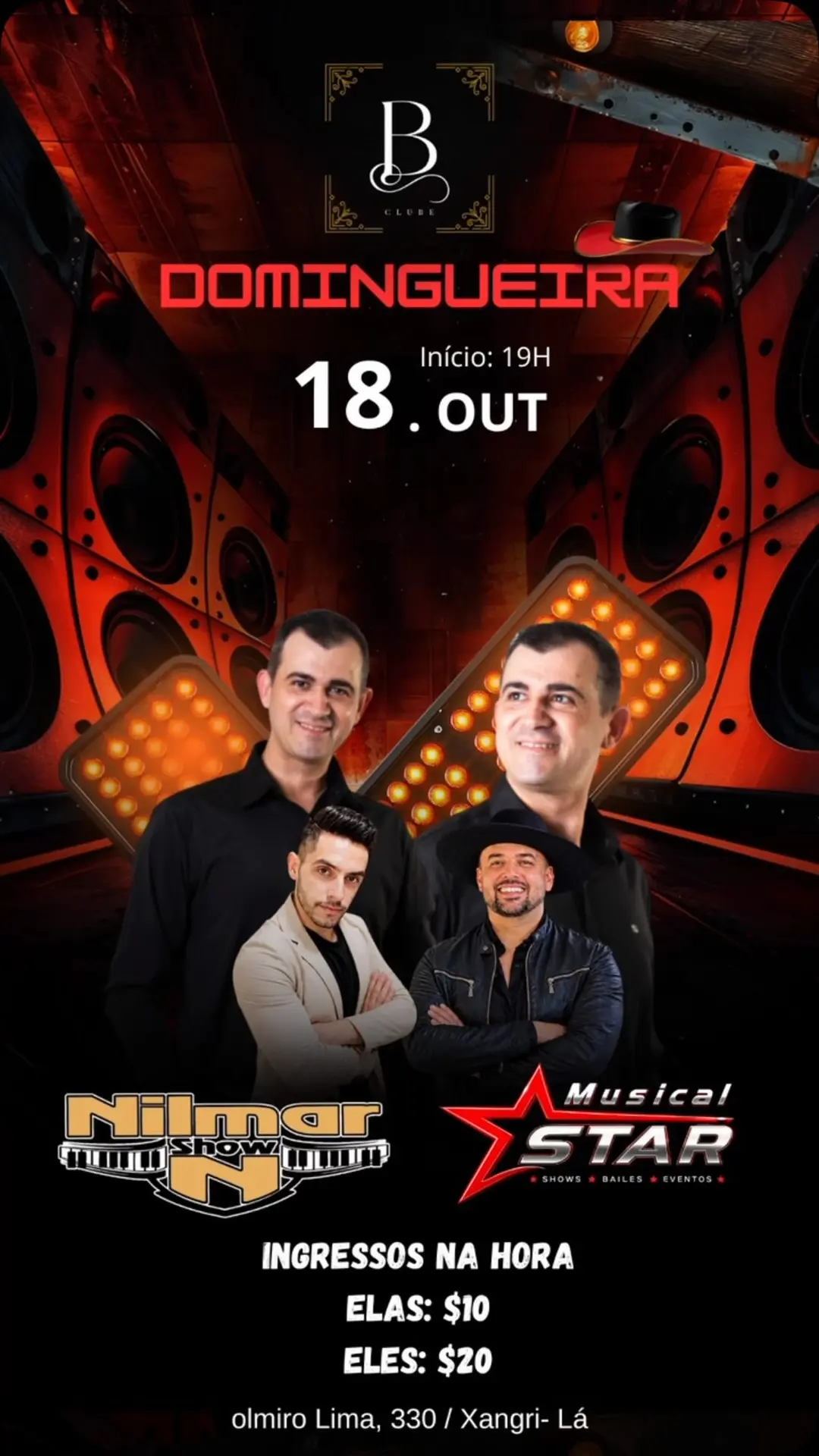 Flyer de Nilmar Show e Musical Star
