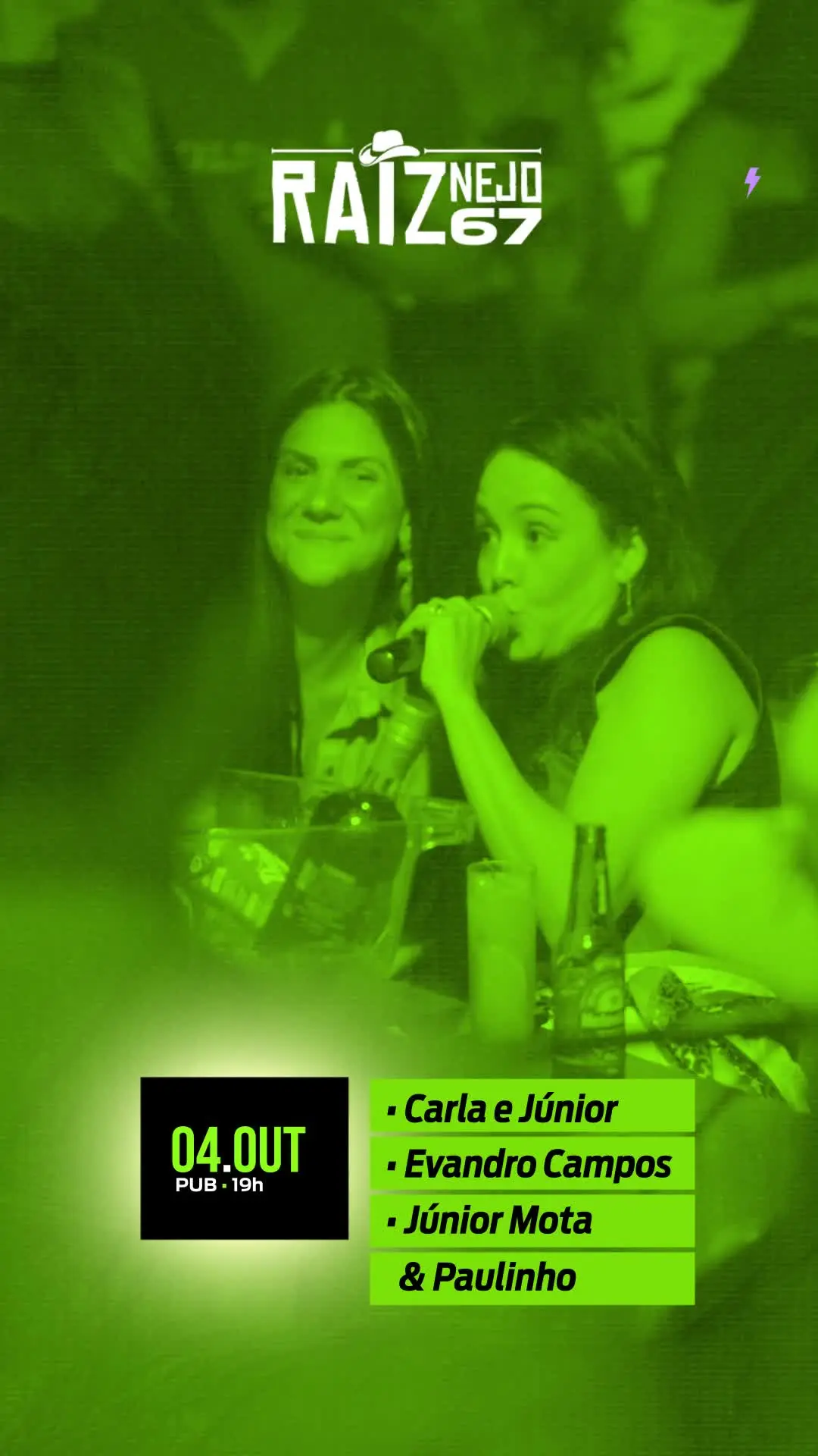 Flyer de Carla & Junior e mais 3 artistas
