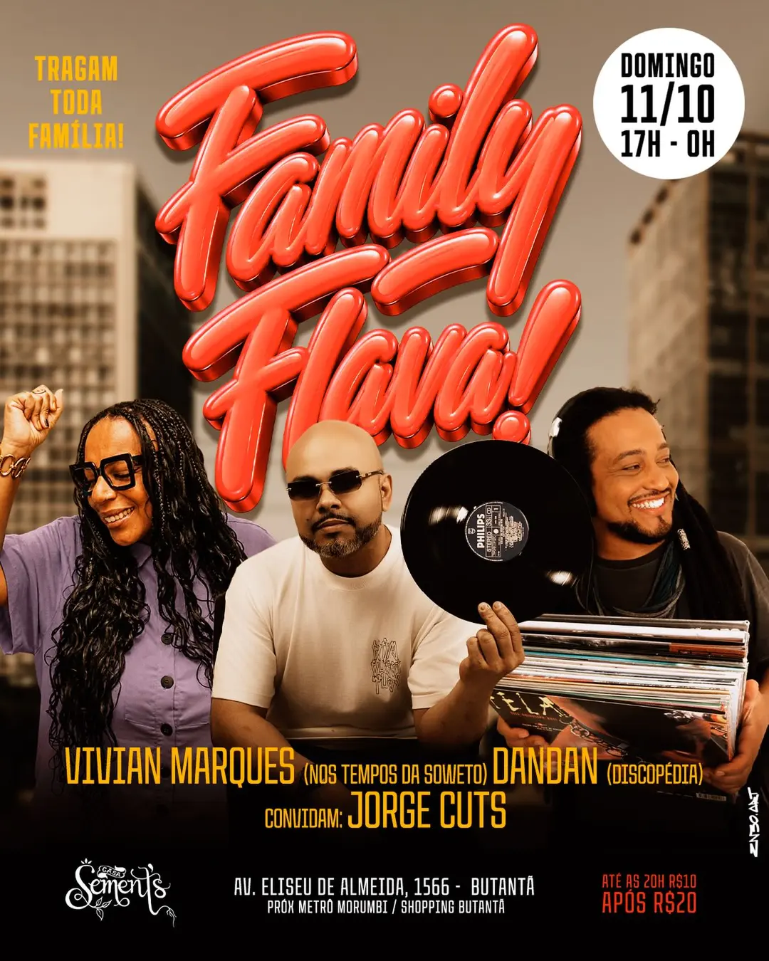 Flyer de Vivian Marques e mais 3 artistas